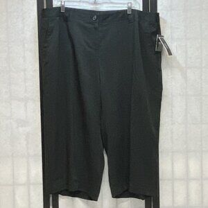 Alfani High Rise Cropped Straight Stretch Capri Slacks Pants Black NWT 18W